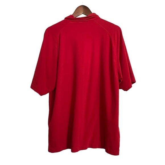 Nike Mens Red Dri-Fit UV 1/4 Zip Short Sleeve Active Golf Polo Shirt Size XL - Picture 6 of 6